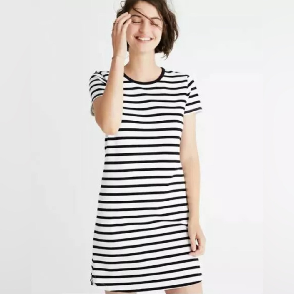 Women’s Madewell Short Sleeve Striped Ringer Tee T-Shirt Dress Size XS